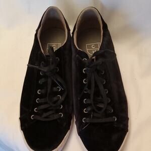 Cole Haan Women's Size 8.5 Margo Black Velvet Lace-Up Sneakers Comfy, Athleisure